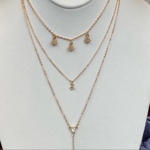 Boho Multilayer Star, Sun, Crystal Necklace - Picture 8 of 16